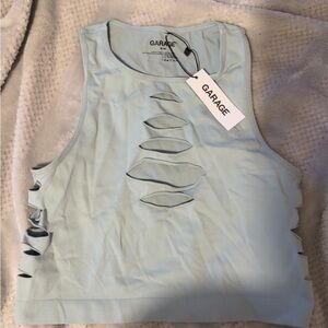 Garage Light Blue Women's cutout Top